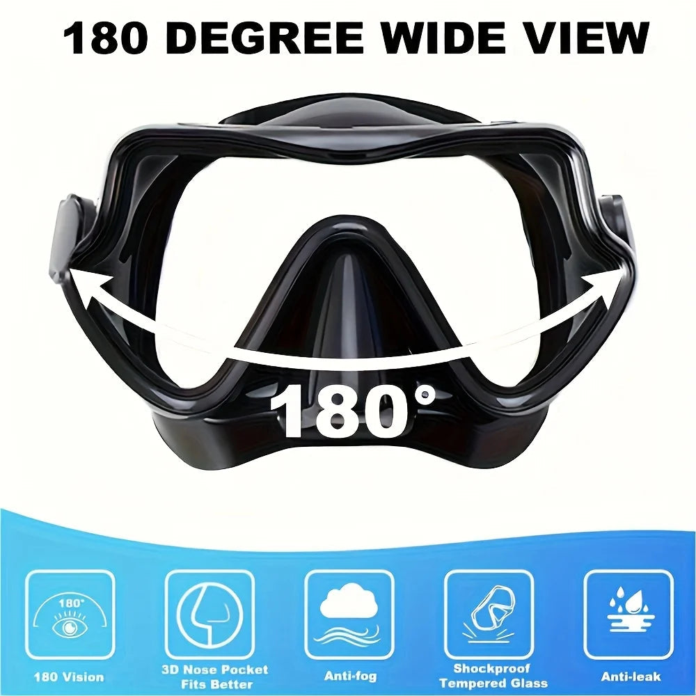 Professionele Snorkelset voor Volwassenen met Panoramisch Zicht en Siliconen Afdichting 2