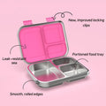 RVS Lunchbox – 975 ml Bentobox met 3 Vakken & Lekwerende Deksel 2
