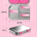 RVS Lunchbox – 975 ml Bentobox met 3 Vakken & Lekwerende Deksel 3