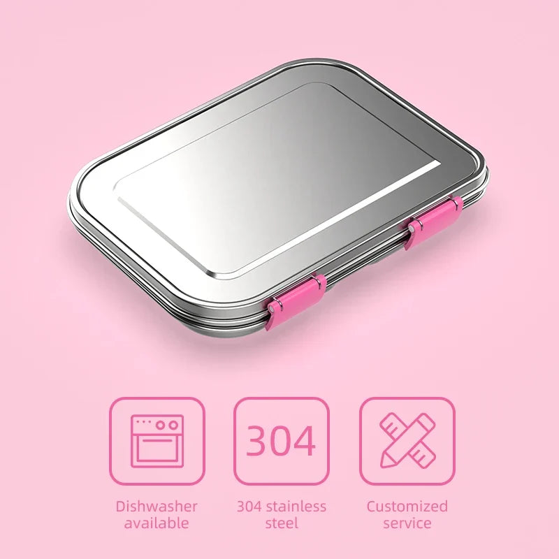 RVS Lunchbox – 975 ml Bentobox met 3 Vakken & Lekwerende Deksel 4