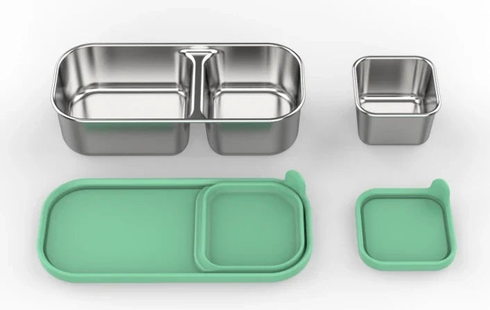 RVS Lunchbox – 975 ml Bentobox met 3 Vakken & Lekwerende Deksel 7