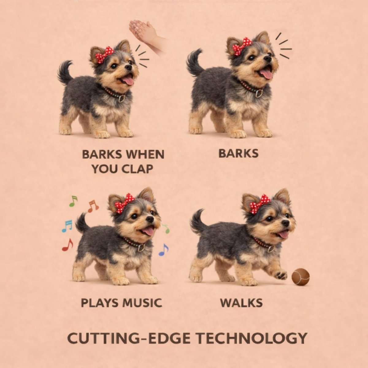 Realistic Interactive Yorkshire Terrier Robot Puppy – Walking & Barking Electronic Pet Toy 2