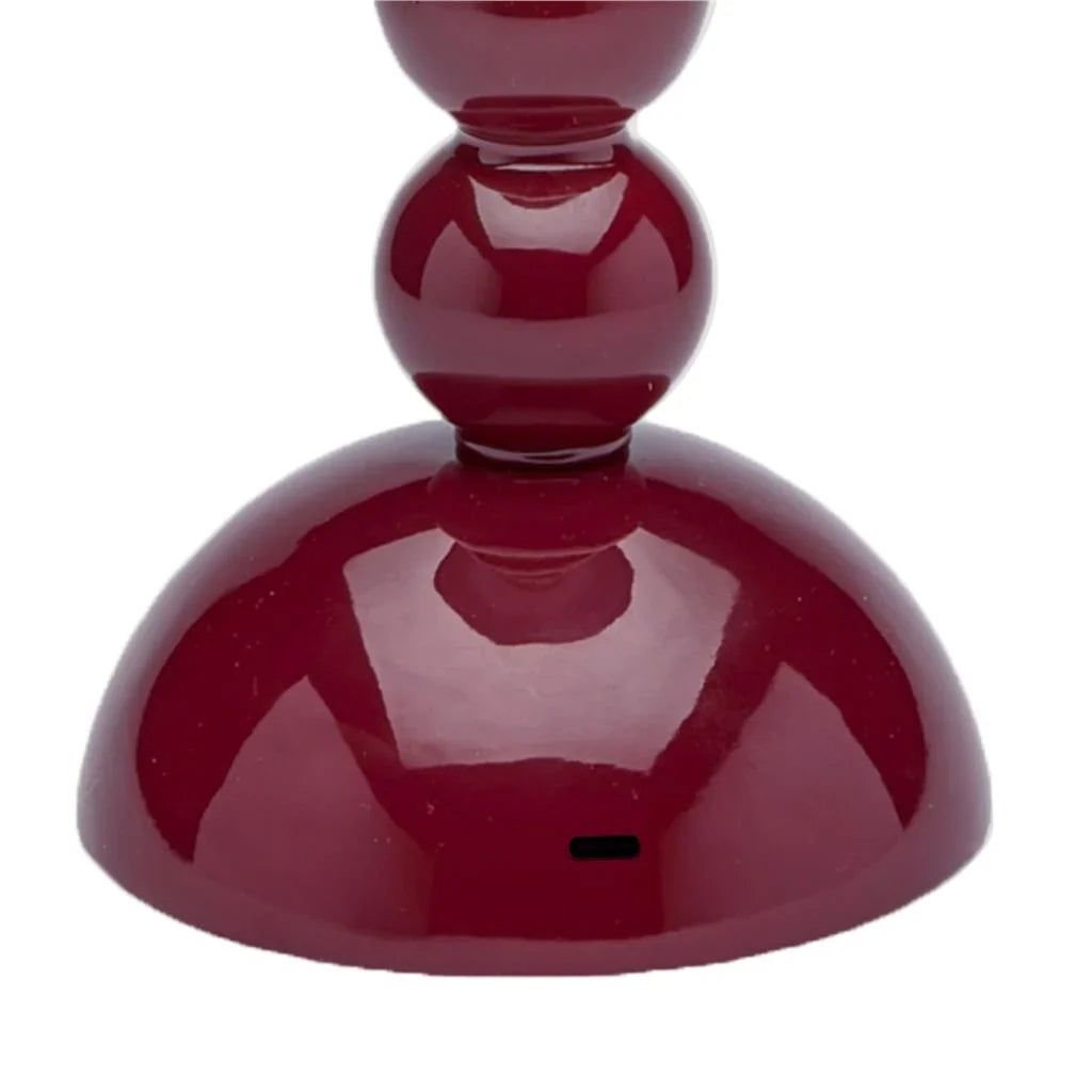 Rechargeable LED Lamp with Adjustable Brightness, Cherry Lacquer Bobbin Design 5