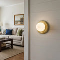 Ronde wandlamp van steen