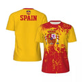 Spain Flag Football T Shirts For Men Fashion Summer National Emblem 3D Printed Jersey Casual Quick Dry Breathable Tees Tops VestraGear