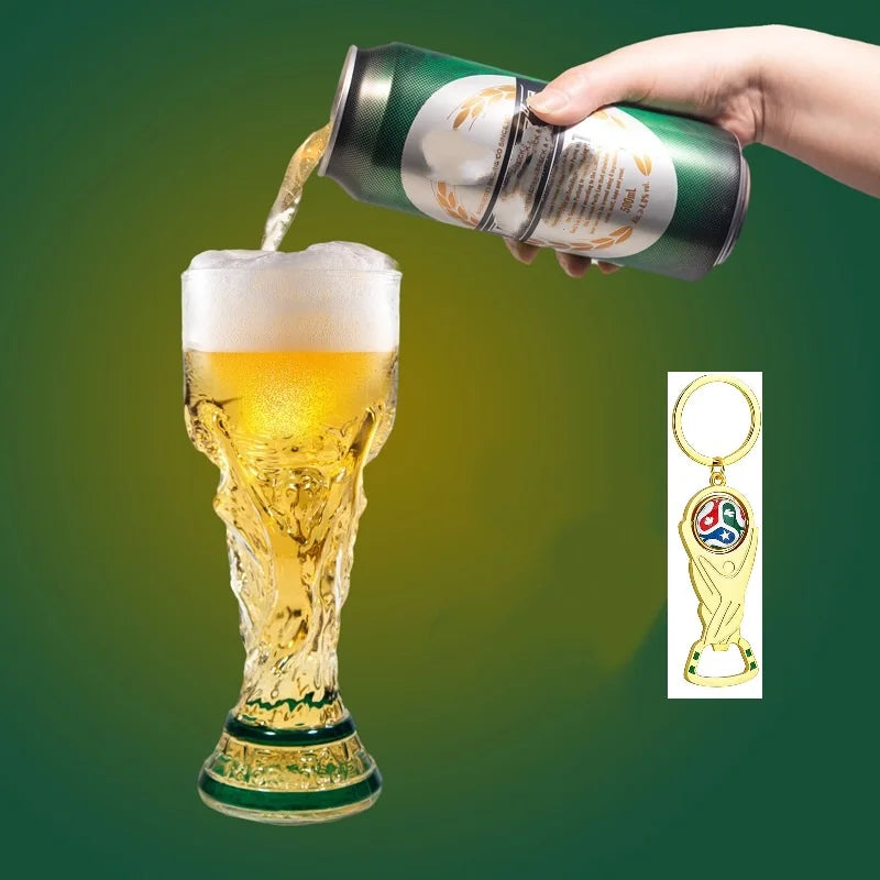 Trophy Beer Glass for World Cup 2026, Premium Soccer Themed Beer Glasses, for Game Day Parties, Man Cave & Football Fan Gifts VestraGear