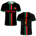 2026 New Portugal Flag Print Jersey Summer Outdoor Breathable Quick-drying Football Tee Men's And Women's Sporty Crew Neck Top VestraGear