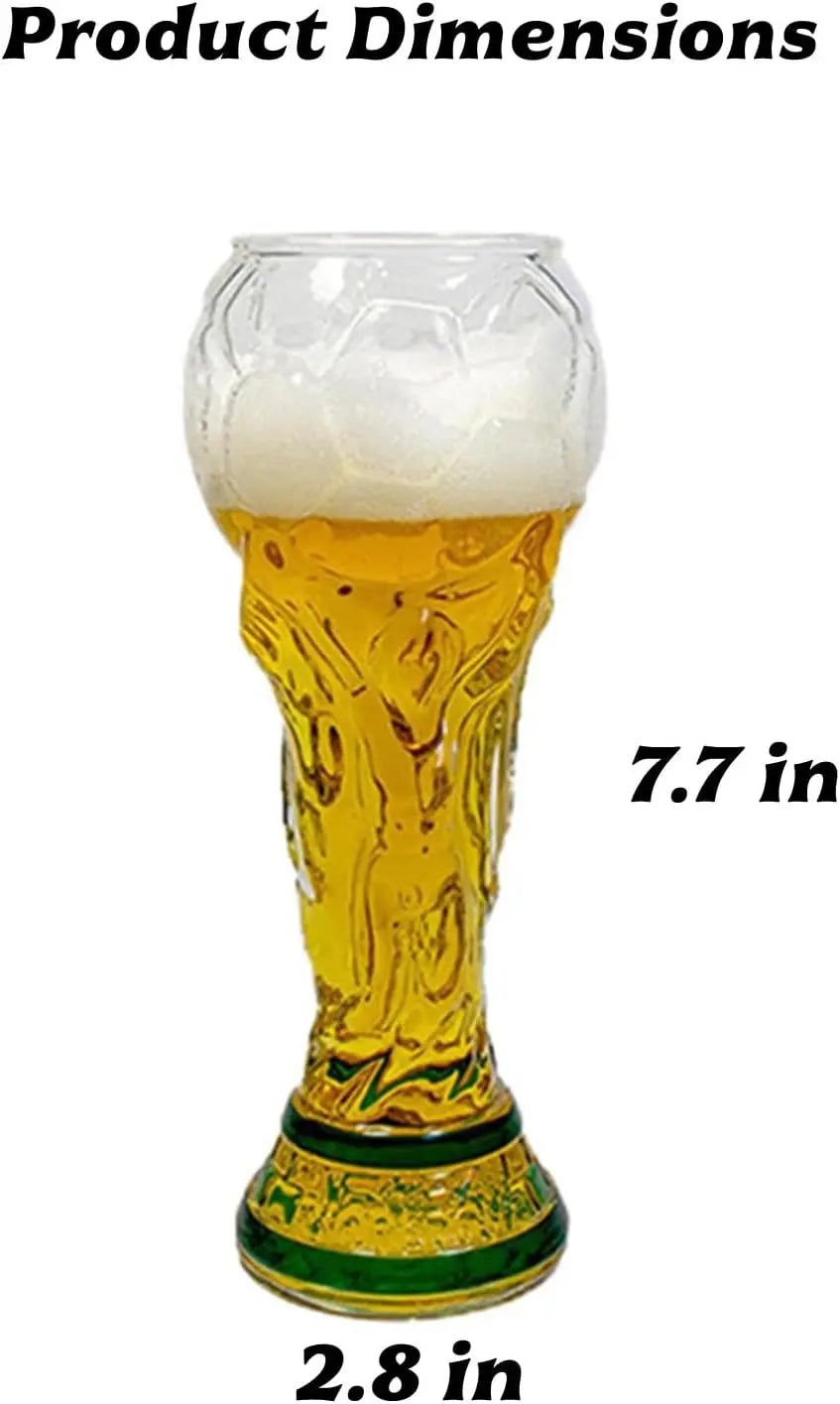 Trophy Beer Glass for World Cup 2026, Premium Soccer Themed Beer Glasses, for Game Day Parties, Man Cave & Football Fan Gifts VestraGear