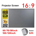 Portable Projector Screen Simple Curtain Anti-Light 60/70/80/100/120 Inches Projection Screens for Home Outdoor Office Projector VestraGear