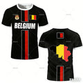 New Belgium Football Jersey Men's Sports T-shirts Belgian Flag Street Oversized Tops Unisex Casual Maillot Football Team Uniform VestraGear