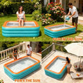 Aufblasbarer Pool – Rechteckiges Familienbecken mit 0,4 mm PVC & Ablaufventil Bolendo