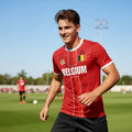 New Belgium Football Jersey Men's Sports T-shirts Belgian Flag Street Oversized Tops Unisex Casual Maillot Football Team Uniform VestraGear