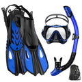 Snorkelset voor Volwassenen met Panoramisch Masker, Droge Snorkel en Verstelbare Vinnen 0
