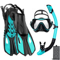 Snorkelset voor Volwassenen met Panoramisch Masker, Droge Snorkel en Verstelbare Vinnen 1