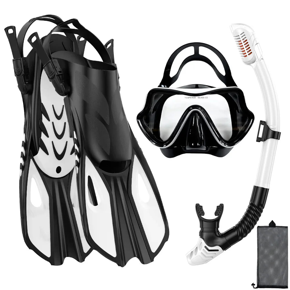 Snorkelset voor Volwassenen met Panoramisch Masker, Droge Snorkel en Verstelbare Vinnen 7