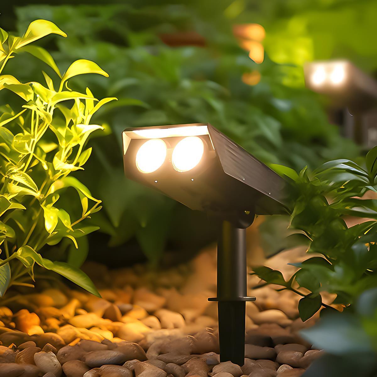 Solar Tuinspot LED Verstelbare Zoomlens Waterdicht IP65 Warmwit Energiezuinig voor Gazon Borders Gevel | Sansoti 5