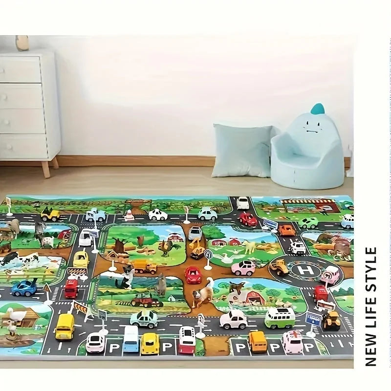 Speelmat met wegen