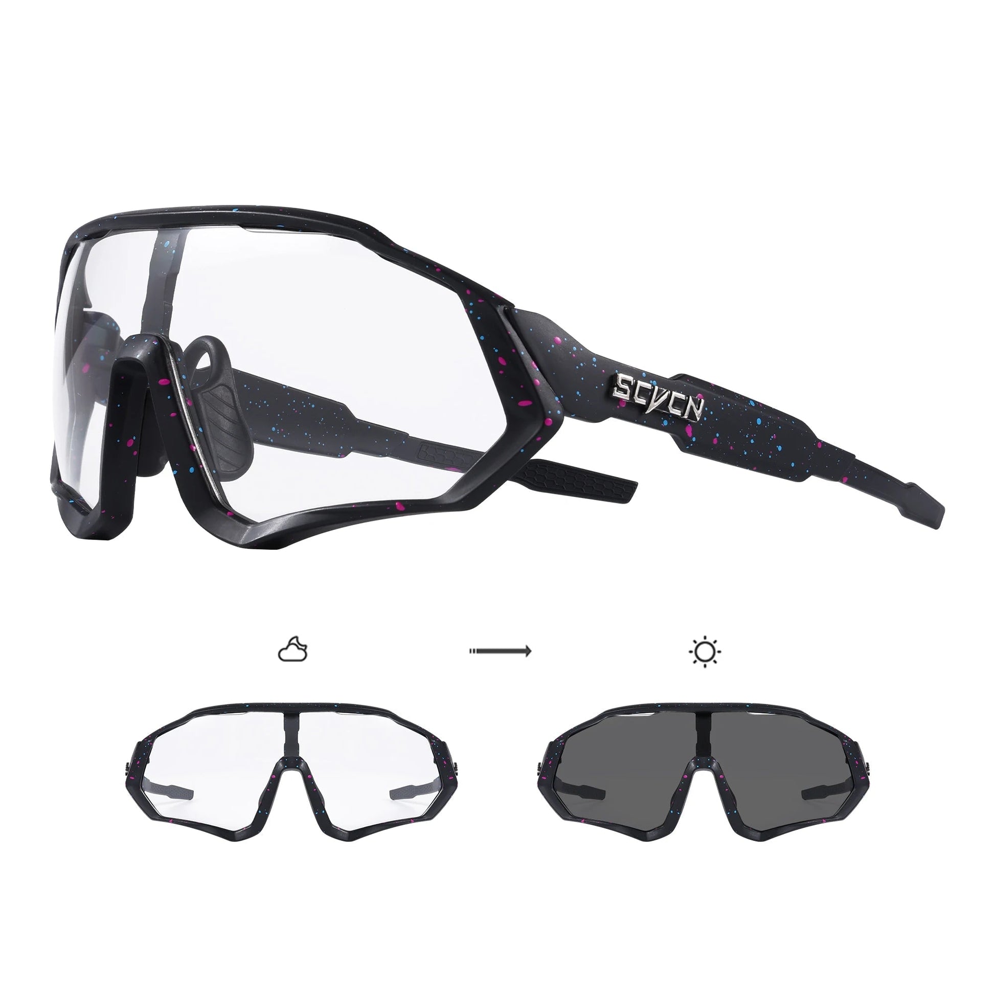 Sport Zonnebril met Meekleurende Lens en UV400 Bescherming voor Buitenactiviteiten 1