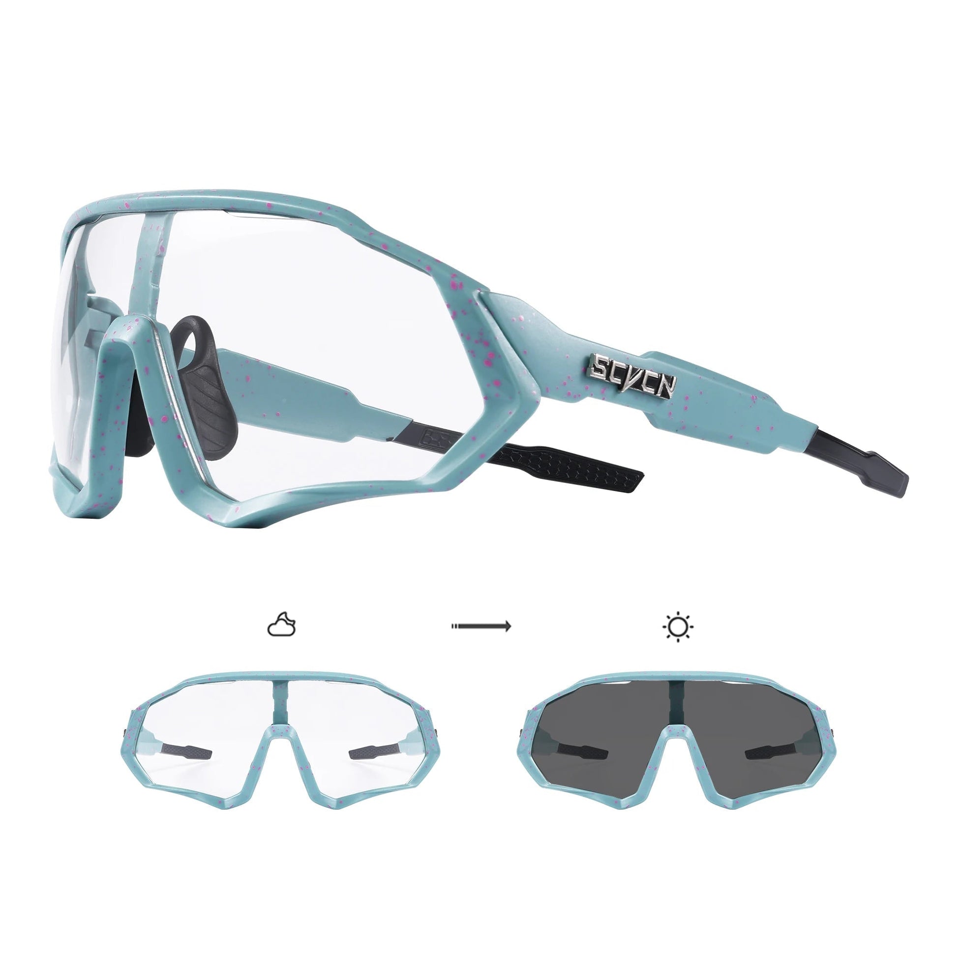 Sport Zonnebril met Meekleurende Lens en UV400 Bescherming voor Buitenactiviteiten 19