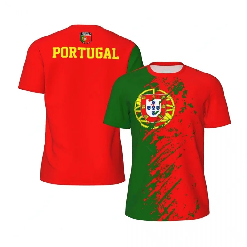 Sportief Heren T-Shirt 3D Bedrukt Portugal, Ademend Katoen, Casual & Sportief 3