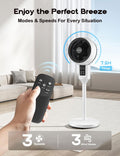 Staande Ventilator met 3D-Oscillatie, Stille Werking, Afstandsbediening en Hoogteverstelling 4