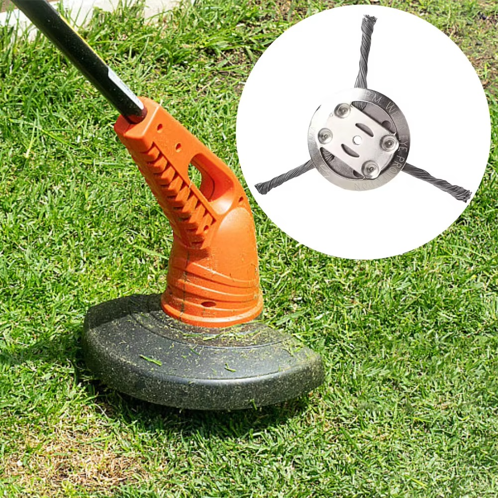Stalen Onkruidborstel voor Trimmer Universeel | Krachtige Tuinborstel voor Hardhout Stenen | Professionele Trimmerattachement voor Gras Mos Onkraut | Duurzame Onkruidverwijderaar voor Freesmachine | Sansoti 2