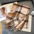 Stylish British Checked Cashmere Women's Winter Scarf - Victoria 10