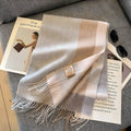 Stylish British Checked Cashmere Women's Winter Scarf - Victoria 12