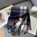 Stylish British Checked Cashmere Women's Winter Scarf - Victoria 14