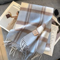 Stylish British Checked Cashmere Women's Winter Scarf - Victoria 15