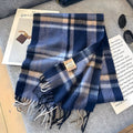 Stylish British Checked Cashmere Women's Winter Scarf - Victoria 17