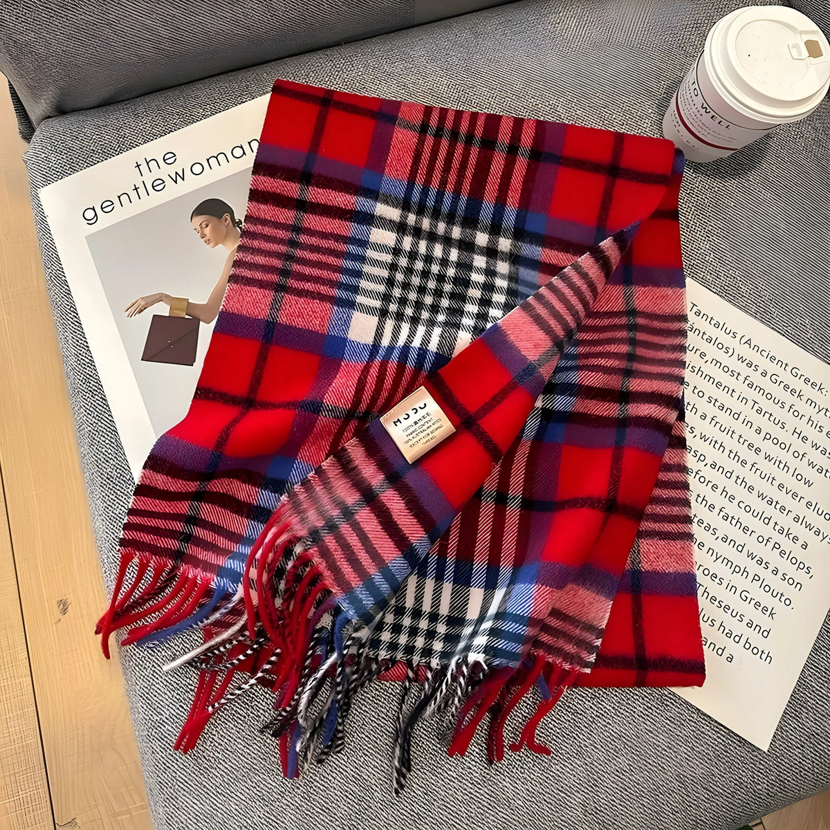 Stylish British Checked Cashmere Women's Winter Scarf - Victoria 18