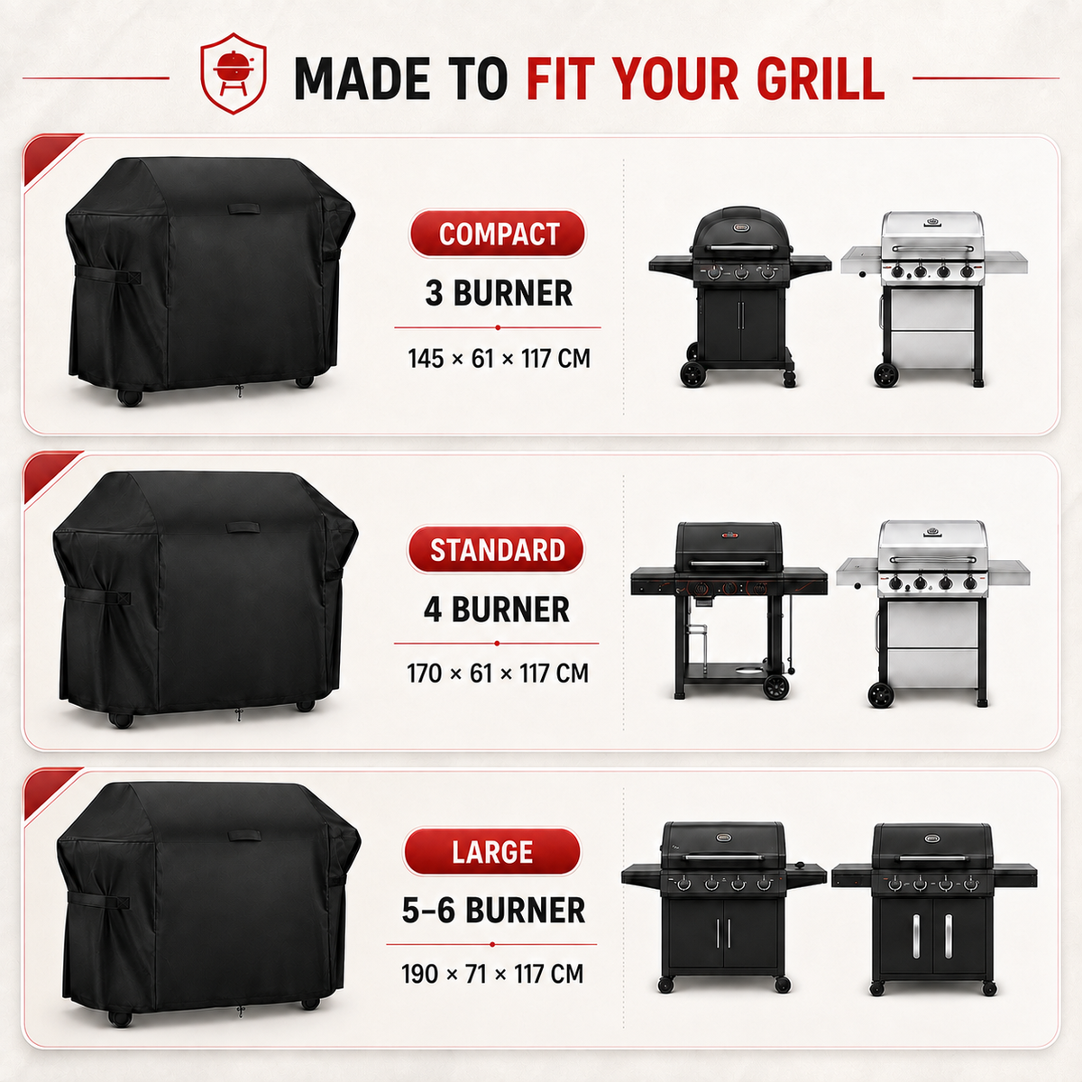 Thrives Outdoor | Covara Heavy-Duty Barbecue Grill Cover 6