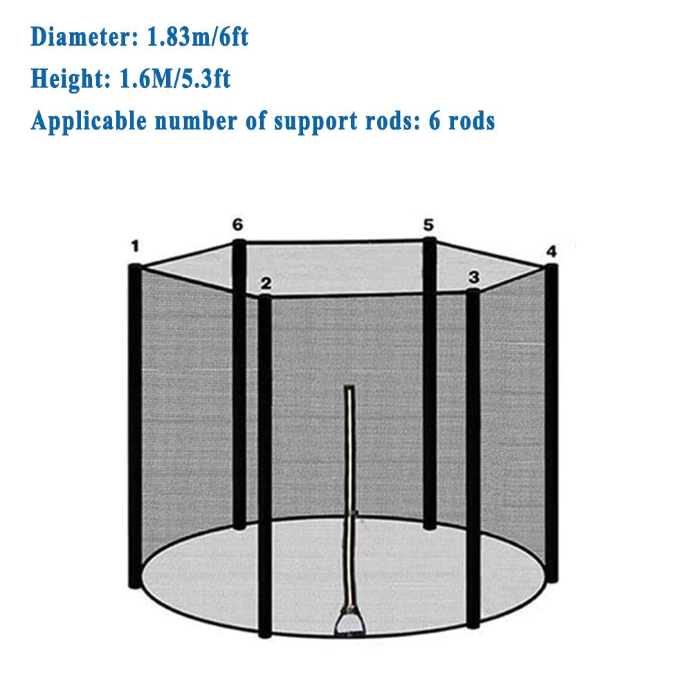 Trampoline Veiligheidsnet met Ritssluiting voor 6FT, 8FT, 10FT en 12FT Trampolines 0