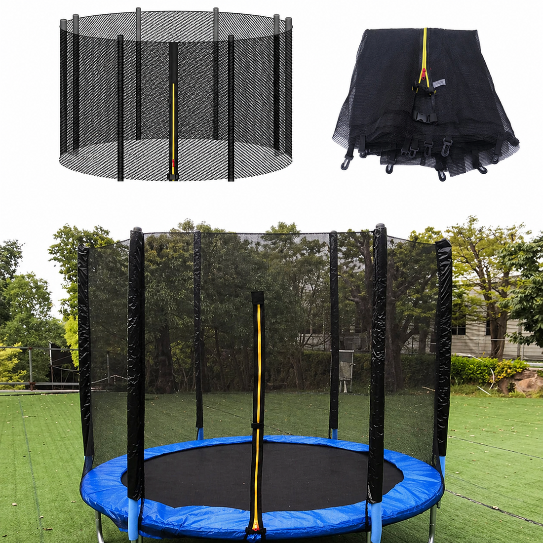 Trampoline Veiligheidsnet met Ritssluiting voor 6FT, 8FT, 10FT en 12FT Trampolines 1