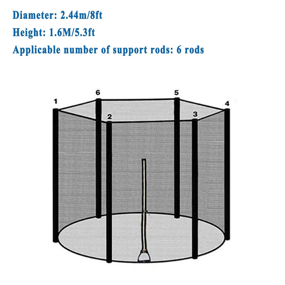 Trampoline Veiligheidsnet met Ritssluiting voor 6FT, 8FT, 10FT en 12FT Trampolines 8