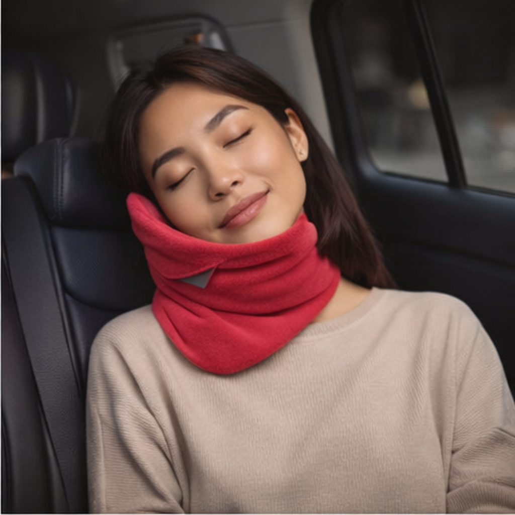 Travel Pillow Wrap Style Compact Neck Support Upright Rest 2