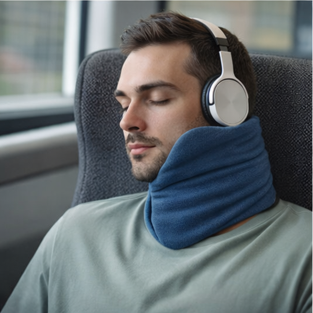 Travel Pillow Wrap Style Compact Neck Support Upright Rest 4