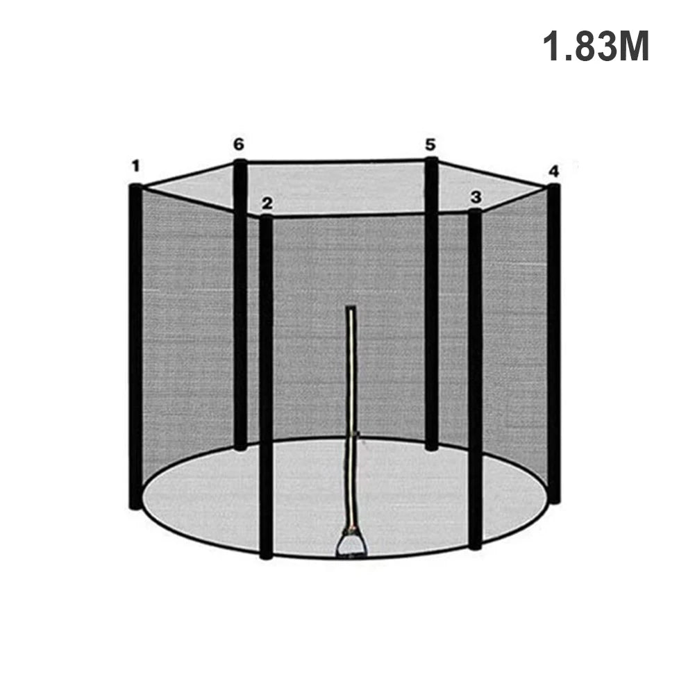 Veiligheidsnet voor Ronde Trampolines met Rits, Slijtvast PP Mesh voor Buitengebruik 0