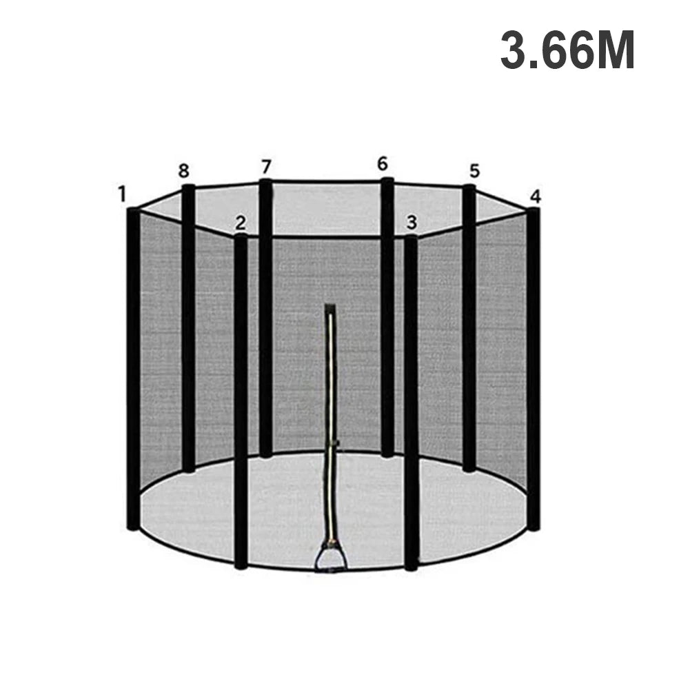 Veiligheidsnet voor Ronde Trampolines met Rits, Slijtvast PP Mesh voor Buitengebruik 8
