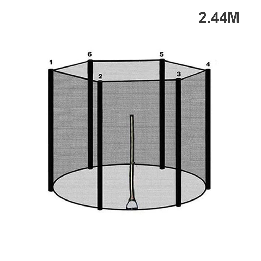 Veiligheidsnet voor Ronde Trampolines met Rits, Slijtvast PP Mesh voor Buitengebruik 9