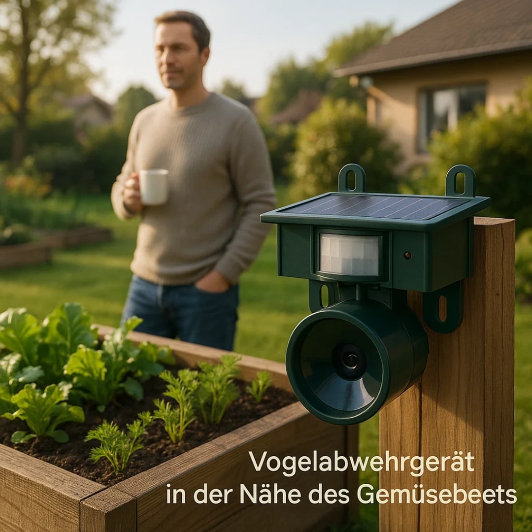 Vogelabwehrgerät – Bewegungssensor, solarbetrieben und wetterfest 1