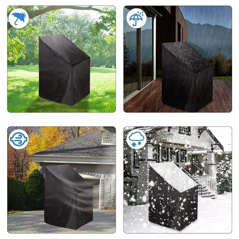 Wasserdichter Stuhlbezug für Gartenmöbel, Staubdicht, Langlebig, Schwarz 1