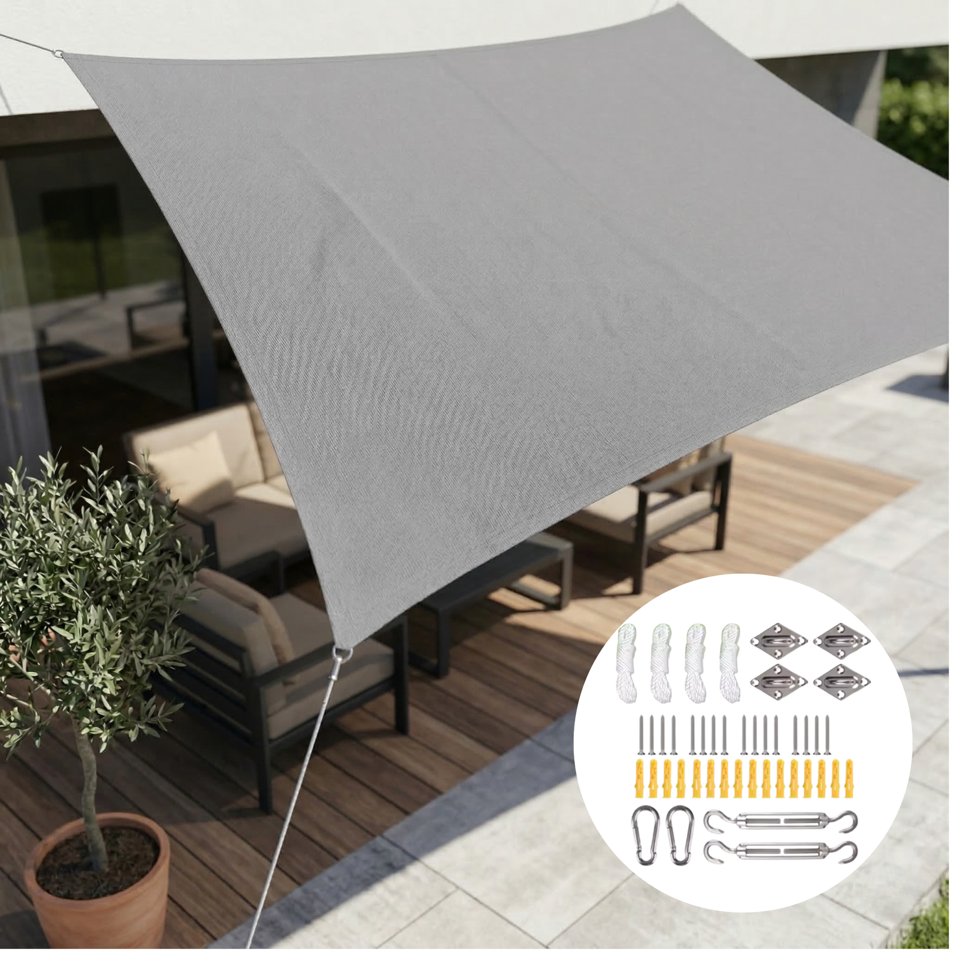 Waterdicht Rechthoekig Schaduwdoek UV-Bescherming Terras Tuin Balkon | Sansoti 9