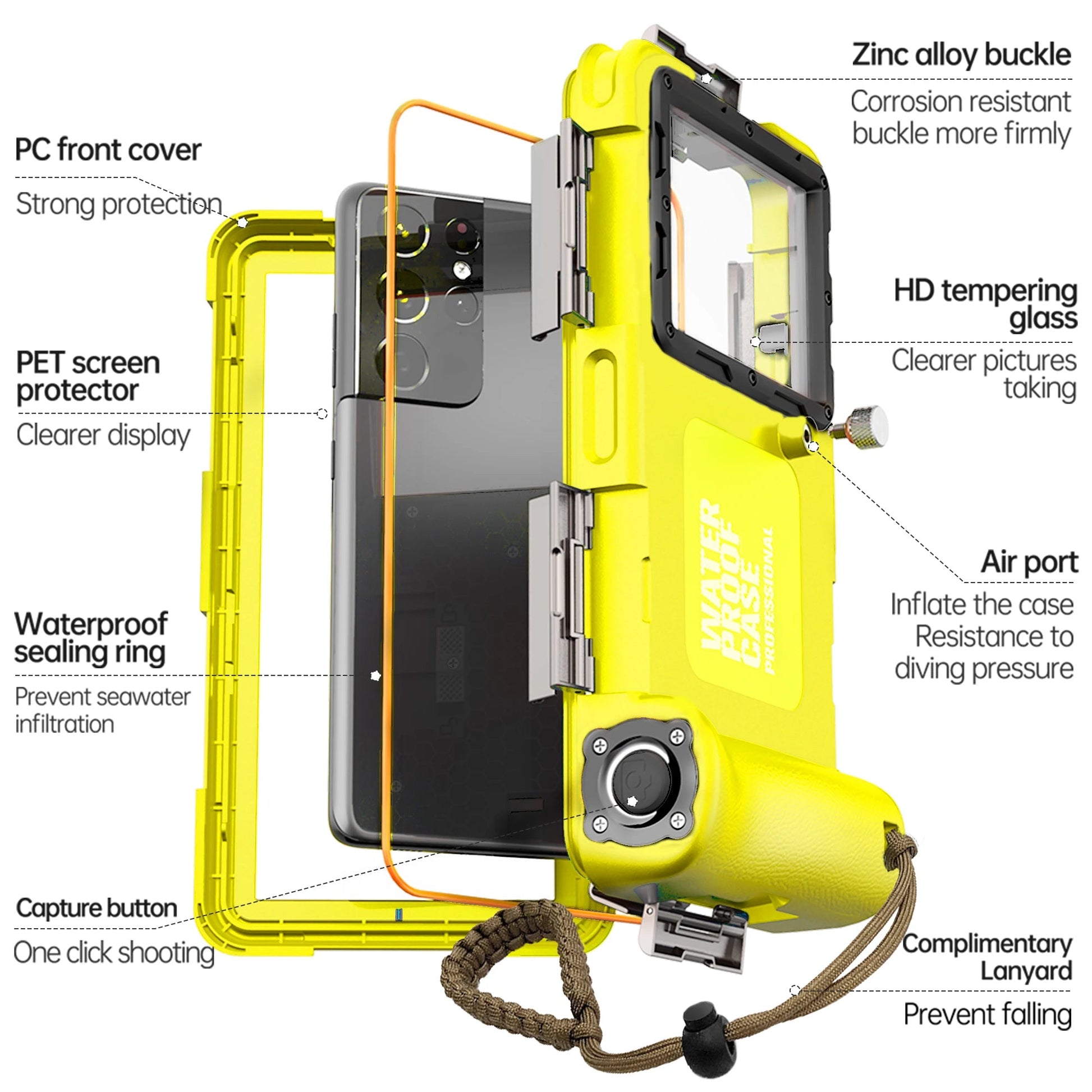 Waterdichte Telefoonhoes voor Smartphones tot 6,9 Inch - IP68 Bescherming tot 15m 3