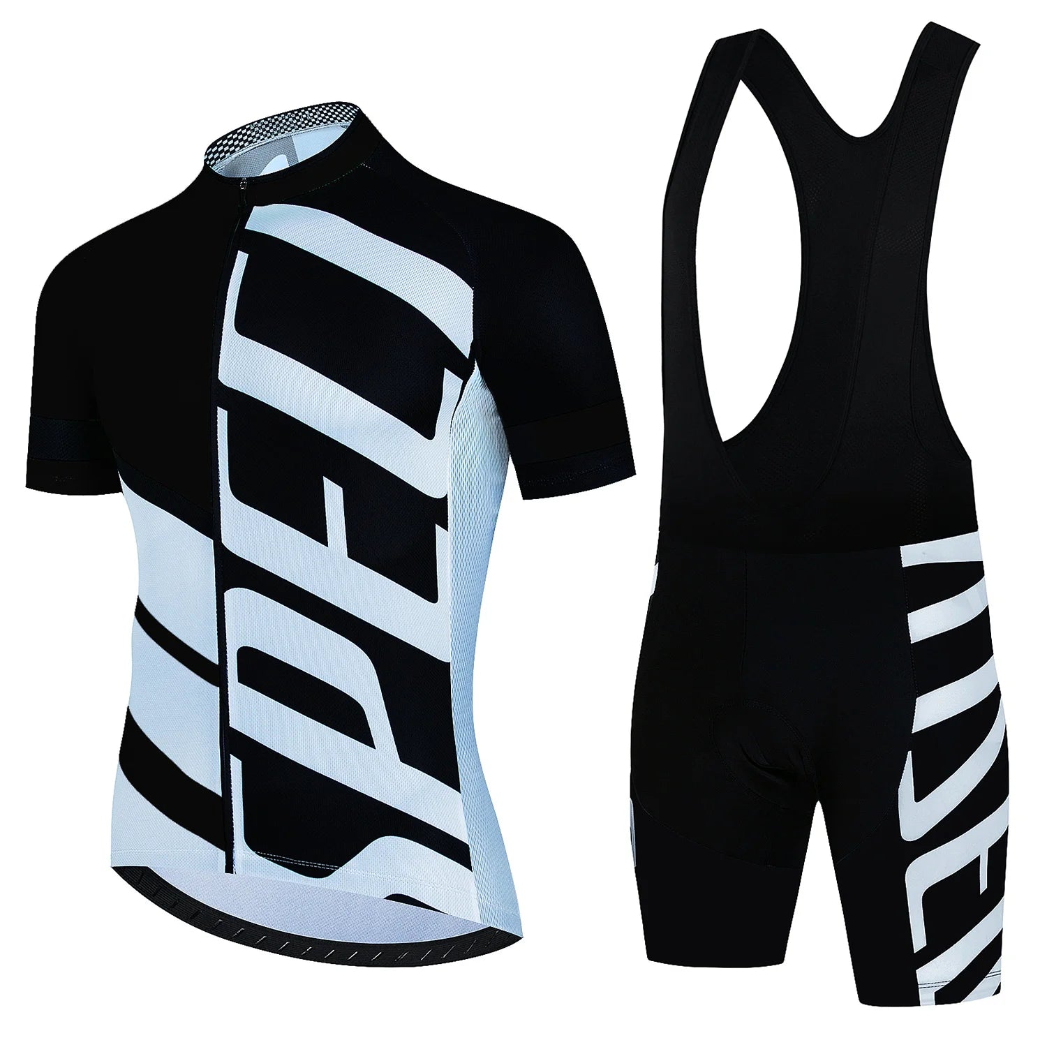 Wielerset voor Heren – Ademend Fietsshirt en Bibshort, Sneldrogend en Comfortabel 0