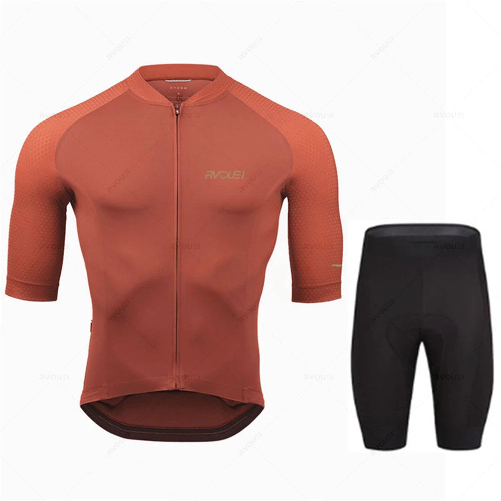 Wielerset voor Heren – Ademend Fietsshirt met Bibshort en Comfortabele Zeem 14