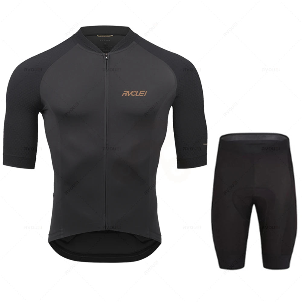 Wielerset voor Heren – Ademend Fietsshirt met Bibshort en Comfortabele Zeem 16