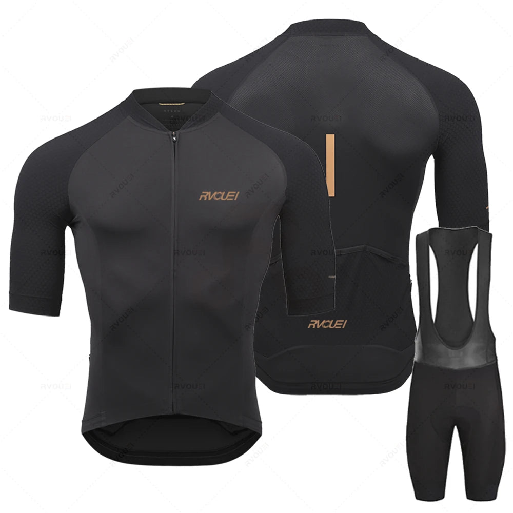 Wielerset voor Heren – Ademend Fietsshirt met Bibshort en Comfortabele Zeem 3