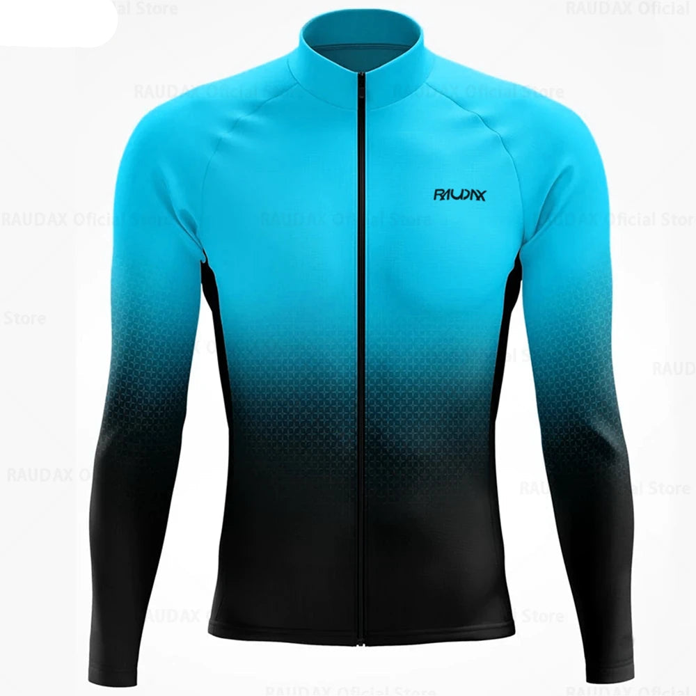 Wielerset voor Heren – Fietsshirt met Lange Mouwen en Bibbroek, Ademend Materiaal 10